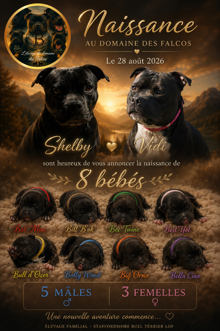 Portée de Shelby et Vidi